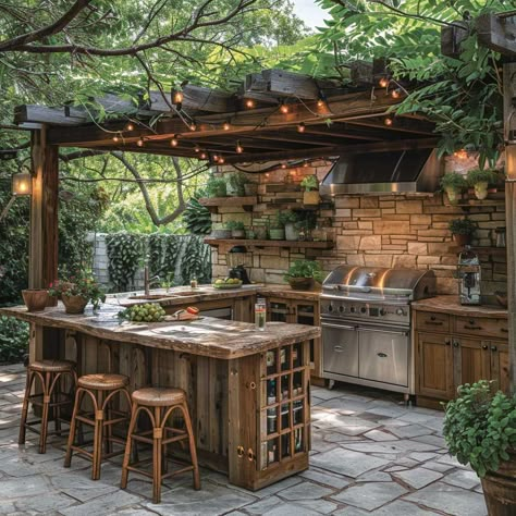 10+ Must-See Outdoor Kitchen Designs for the Modern Home • 333+ Art Images Outdoor Kitchen And Garden, Outdoor Kitchen Living Room, Open Air Kitchen Indoor Outdoor, Backyard Grill Ideas Small Spaces, Outdoor Communal Kitchen, Outside Eating Spaces, Outdoor Kitchen Modern Design, Natural Outdoor Kitchen, Outdoor Kitchen And Dining Area