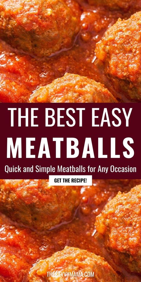 Try the best easy meatballs that are perfect for any dinner! This quick and simple recipe is ideal for those busy nights when you need a delicious meal in a hurry. These easy meatball recipes are perfect for spaghetti and are sure to be a hit with the whole family. With minimal ingredients and effort, you can enjoy homemade meatballs that are juicy, flavorful, and satisfying. Make dinner stress-free with these easy meatballs today Easy Meatball Recipes, Quick Meatballs, Best Meatball Recipe, Easy Italian Meatballs, Spaghetti Meatball Recipes, Easy Meatballs, Homemade Meatballs Recipe, Easy Meatball, Italian Meatballs Recipe