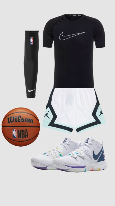 Basketball outfit Hooper Outfit, Hooper Fits, Basketball Fits, Basketball Shoes Kyrie, Basketball Jersey Outfit, Basketball Outfits, Vollyball Outfits, Basketball Outfit, Outfit Shuffles