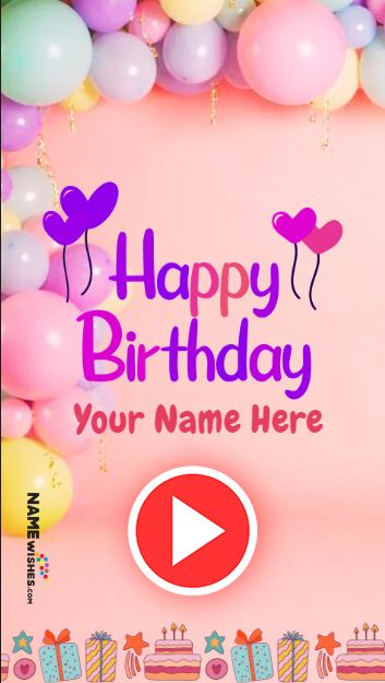 Birthday Video with Name Edit Birthday Wishes For Special Person Love, Free Happy Birthday Song, Wishes Song, Happy Birthday Song Video, Happy Birthday Wishes Song, Birthday Songs Video, Birthday Wishes Songs, Birthday Wishes Gif, Happy Birthday Flowers Wishes