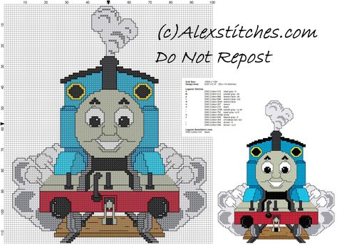 Thomas and friends cross stitch pattern - free cross stitch patterns by Alex Friends Cross Stitch Pattern, Train Cross Stitch Pattern, Friends Cross Stitch, Free Cross Stitch Patterns, Fall Crochet Patterns, Wedding Cross Stitch, Xmas Cross Stitch, Cross Stitch For Kids, Stitch Cartoon