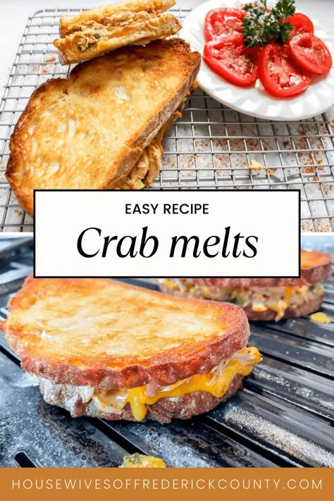 Maryland crab melt recipe Crab Melt Sandwich, Canned Crab Recipes, Can Crab Meat Recipes, Crab Melts, Crab Melt, Crab Cake Sandwich, Canned Crab Meat, Crab Sandwich, Crab Meat Recipes