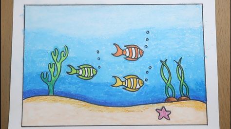 How to draw fish drawing | fish scenery drawing | simple fish drawing | Easy fish drawing | fish drawing Fish Tank Drawing For Kids, Simple Fish Drawing, Fish Drawing Simple, Fish Tank Drawing, Fish Drawing Easy, How To Draw Fish, Aquarium Drawing, Child Care Logo, Easy Fish Drawing