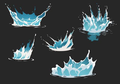 Water Properties, 동화 삽화, Super Powers Art, Concept Art Tutorial, Water Drawing, Magic Design, Water Art, Animation Reference, Digital Painting Tutorials