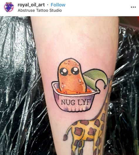 Chicken Nugget Tattoo, Nugget Tattoo, Chicken Tattoo, Army Tattoos, Cake Kit, Chicken Nugget, Pink Cheeks, Baby Chickens, Matching Tattoo