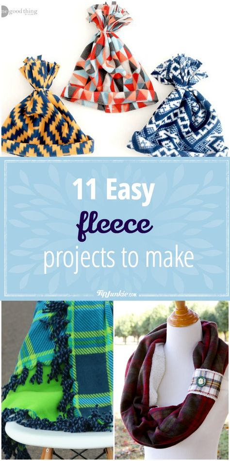 11 Easy Fleece Projects to Make Things To Make With Fleece, Sewing With Fleece, Fleece Diy, Fleece Ideas, Fleece Hat Pattern, Fleece Sewing, Fleece Sewing Projects, Fleece Crafts, No Sew Fleece