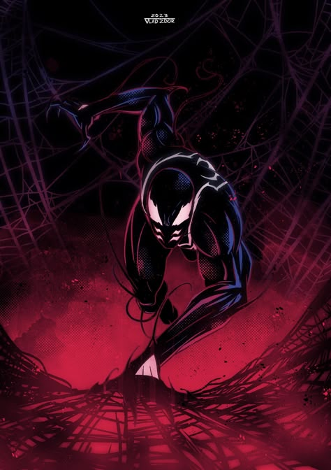 Symbiote Spider Man, Red Hood Comic, Symbiote Spiderman, Spiderman Web, Spider Man Spider, Venom Art, Symbiotes Marvel, Spiderman Art Sketch, Dark Comics