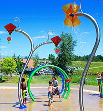 Water Play Equipment, Spray Park, Concrete Deck, Park Equipment, Splash Park, Splash Pad, Play Structure, Water Management, Water Usage