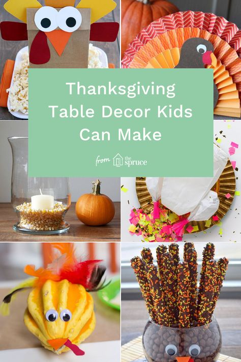 Thanksgiving is a festive holiday. Besides the food, it's an appropriate event to remember thankfulness. Working on crafts together is a great time to spark a discussion about being thankful. These easy centerpieces will liven up any Thanksgiving table and allow your kids to help participate in the celebration. #thanksgivingtable #thanksgivingcrafts #thanksgivingcraft #kidscrafts #craftsforkids #thanksgiving #thanksgivingtabledecor #thanksgivingdecor #thanksgivingdecorations Thanksgiving Craft Centerpieces For Kids, Thanksgiving Craft Table Decor, Thanksgiving Centerpieces Diy Preschool, Toddler Thanksgiving Table Decorations, Kids Thanksgiving Crafts For The Table, Diy Kids Thanksgiving Centerpiece, Thanksgiving Center Piece For Kids, Kid Thanksgiving Table, Diy Thanksgiving Napkin Rings Kids