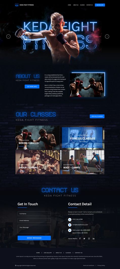 Boxing Website on Behance Popular Website Design, Gym Landing Page Design, Fitness Landing Page Design, Boxing Website Design, Gym Web Design, Gym Website Design Inspiration, Fitness Website Design Inspiration, Sport Website Design, Sports Website Design