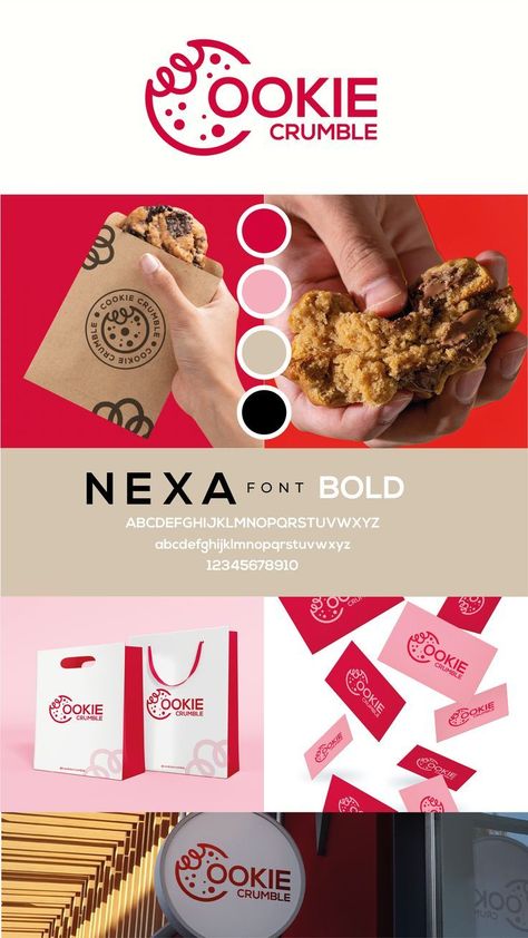 simple creative cookie shop logo branding design #banner #webshop #shopping 👉 Cookie Shop Logo, Pastry Logo, Desain Merek, Dessert Logo, Cookie Shop, Cookies Branding, Skincare Company, Logo Branding Design, Bakery Branding