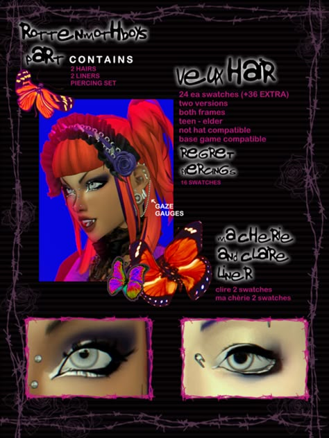 VISUAL KEI MEGA SET (ROTTENMOTHBOY X VAMPIREPILL) | RottenMothBoy on Patreon Rottenmothboy Sims 4 Cc, Sims 4 Anime Cc Maxis Match, Scene Cc Sims 4, Visual Kei Sims 4 Cc, Alt Sims, Visual Kei Makeup, Cc Shopping, Makeup Cc, Sims 4 Anime