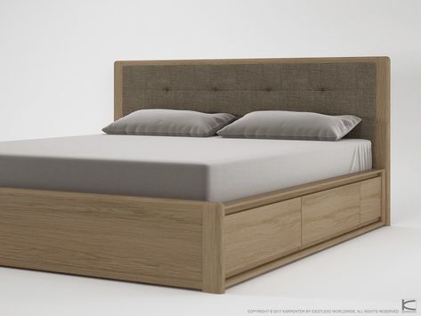 Bed Design Plywood, Simple Bed Design With Storage, Plywood Bed Design Modern, Plywood Box Bed Design, Simple Bed Design Woods, Plywood Bed Design, Plywood Bed Designs, Cama Closet, King Size Bed Designs