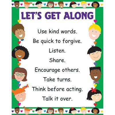 Lets Get Along Chart Preschool Management, Classroom Affirmations, Elementary Pe, High School Social Studies, Creative Teaching Press, Classroom Behavior, Classroom Rules, Teaching Activities, Beginning Of School