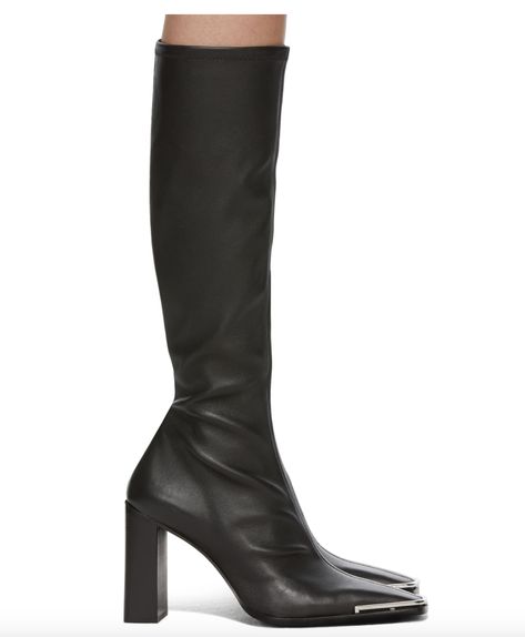 ALEXANDER WANG Black Mascha Tall Boots Alexander Wang Boots, Long Black Boots, Alexander Wang Shoes, Dr Closet, Fame Dr, Shoe Inspo, Boots Knee, Long Boots, Doberman