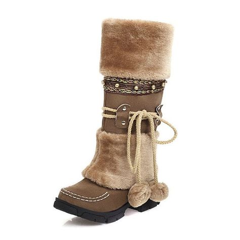 Warm Winter Boots With Round Toe And Aztec Design With Side Pom Poms https://pleasuresandsins.com/products/warm-winter-boots-with-round-toe-and-aztec-design-with-side-pom-poms Pleasures and Sins #Bestseller Warm Snow Boots, Native American Crafts, Suede Moccasins, Moccasin Boots, Warm Boots, Boots Suede, Thick Heel, Winter Snow Boots, Outfits And Accessories