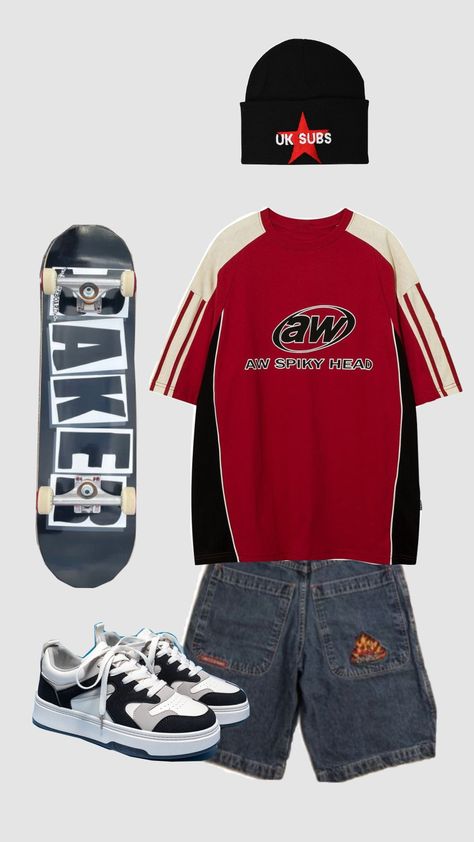 skater outfit inspoo #skaterstyle #baggy Skate Culture Fashion, Bboy Hip Hop Outfits, 90s Skater Outfits, Skater Girl Vibes, Skater Outfit, Outfits Nyc, 2000s Skater, Skater Outfits, Outfits 2000s