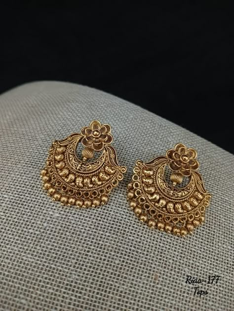 Fancy Jewelry Earrings, Earrings Gold Indian Weddings, Earings Design Gold New Model, Latest Gold Earrings Designs, Latest Gold Earrings, Ruby Necklace Designs, Unique Gold Jewelry, Gold Earrings Indian, Wedding Jewelry Sets Bridal Jewellery