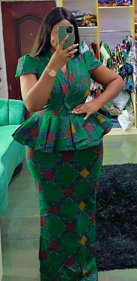 Sleet And Kaba Styles, Latest Skirt And Blouse Styles, Latest Skirt And Blouse, Ankara Peplum Skirt, Peplum Skirt And Blouse, Styles For Ankara, Skirt And Blouse Ankara, Ankara Skirt Styles, Skirt And Blouse Styles