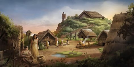 Anime Island, Fantasy Cities, Fantasy Village, Polynesian Village, Maori People, Maori Designs, Turquoise Eyes, Maori Art, Pacific Islands