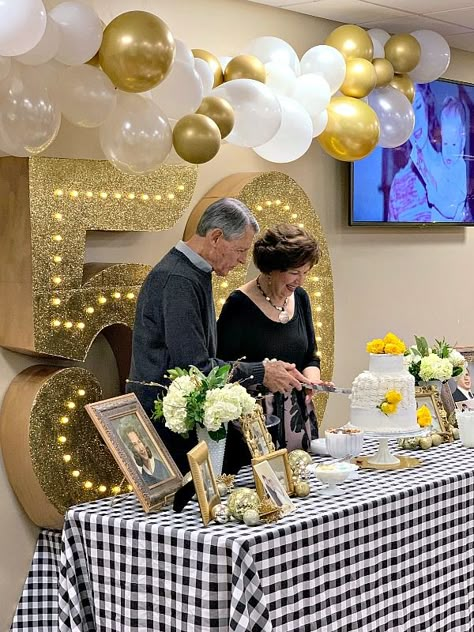 50th Wedding Anniversary Party Ideas, Golden Anniversary Decorations, Wedding Anniversary Party Ideas, 50th Anniversary Party Decorations, Anniversary Party Ideas, Golden Anniversary Party, 50th Year Wedding Anniversary, 50th Wedding Anniversary Decorations, Wedding Anniversary Party Decorations