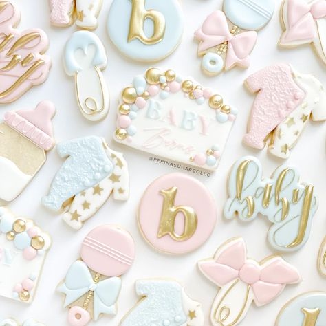 Gender Reveal Cookies Decorated, Cookie Gender Reveal, Gender Reveal Sugar Cookies, Design Cookies, Star Gender, Baby Reveal Cakes, Baby 2024, Fun Pregnancy Announcement, Gender Reveal Cookies