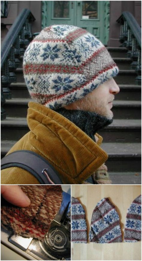 50 Amazingly Creative Upcycling Projects For Old Sweaters - We all have them old unused sweaters enjoy this round-up curated by diyncrafts.com team <3 Recycled Sweater Projects, Hat From Old Sweater, Sweater Upcycle Diy, Sweater Hats Upcycled, Upcycling Wool Sweaters, Recycled Wool Sweater Hats, Upcycled Sweater Blanket, Felted Wool Crafts Projects Old Sweater, #recycled Sweater Hats