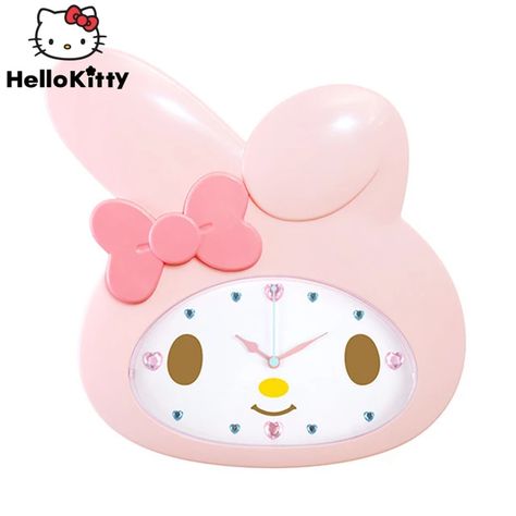 Cartoon Sanrio My Melody Silent Clock Cute Wall Clock Girl Princess Room Decoration Quartz Clock Children Girls Birthday Gifts - Wall Clocks - AliExpress Wall Clock Display, Girls Princess Room, Princess Room Decor, Living Room Wall Clock, 21st Birthday Decorations, Diy Wall Clock, Dream Apartment Decor, Mirror Wall Clock, Sanrio My Melody