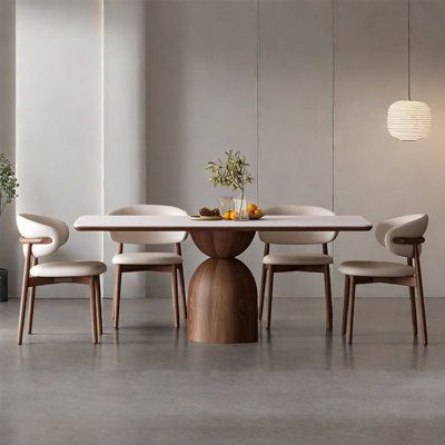 FurniCrafters Rectangular 31.4'' W Dining Set | Wayfair Light Color Dining Table, Modern Dinner Chairs, Modern Dining Tables And Chairs, Abstract Dining Table, Dinning Table Round, Dining Table 6 Seater Modern, 6 Seater Dining Table For Small Space, Dining Room Bench Seating Built Ins, Kitchen Table For 8