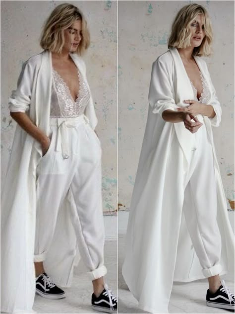 Bride Reception Pantsuit, Weeding Pant Suits, Bridal 2 Piece Outfit Pants, Wedding Palazzo Pants Outfit, Formal Plus Size Outfits Pant Suits, Wedding Two Piece Pants, Plus Size Wedding Suit, Queer Wedding Attire, Comfy Wedding Outfit