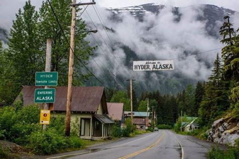 Hyder Is The Small Alaskan Town That Runs Off Of Everything Canadian Hyder Alaska, Small Town Life, Forest Service, American Dream, Tourist Destinations, Gravity Falls, Pacific Northwest, Small Town, Small Towns