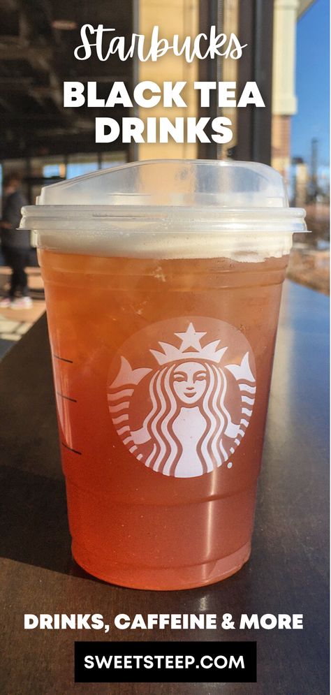 Starbucks Black Tea Lemonade Recipe, Starbucks Black Iced Tea Recipe, Black Tea With Peach Juice Starbucks, Black Tea Starbucks Order, Grapefruit Honey Black Tea Starbucks, Healthy Starbucks Tea Drinks, Starbucks Black Tea Drinks Recipes, Iced Tea Drinks Starbucks, Starbucks Iced Black Tea Drinks