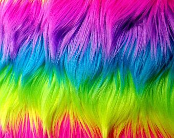 Neon fabric by the yard | Etsy Rainbow Monkey, Turquoise Cottage, Neon Stripes, Rainbow Aesthetic, Rainbow Wallpaper, Neon Rainbow, Fur Fabric, Faux Fur Fabric, Fur Fabrics