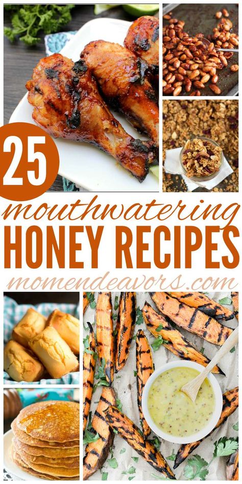 25+ Mouthwatering Honey Recipes - plus a behind-the-scenes look at how honey is made & processed! #storyofhoney sponsored Food Made With Honey, Honey Appetizers Simple, Recipes With Raw Honey, Honey Inspired Food, Healthy Recipes With Honey, Hot Honey Recipes Ideas, Recipes Made With Honey, Mad Honey Book Recipes, Creamed Honey Uses