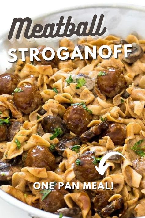 Image of meatball stroganoff. Meatballs And Gravy Over Noodles, Egg Noodle Meatball Recipes, Egg Noodles With Meatballs, Meatball Stroganoff Casserole, Meatballs With Egg Noodles, Meatballs And Egg Noodles Crock Pot, Meatballs Over Egg Noodles, Meatballs Egg Noodles, Noodles And Meatballs