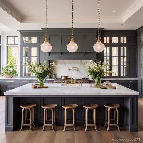 50 Modern Farmhouse Kitchen Cabinets Kitchen Island Lighting With Dark Cabinets, Light Kitchen Dark Island, Transitional Kitchen Decor, Modern Gray Kitchen, Modern Farmhouse Kitchen Cabinets, Gray Kitchen Cabinets, Modern Grey Kitchen, Transitional Kitchen Design, Modern Farmhouse Dining Room