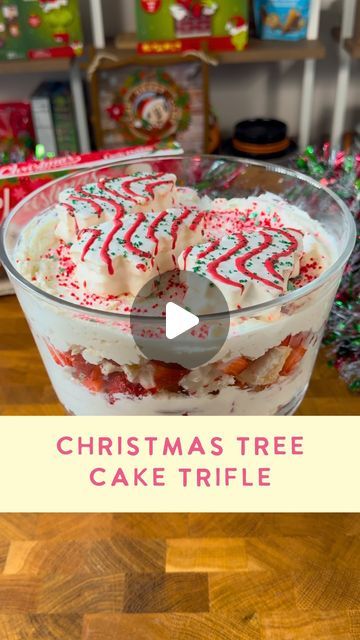 699 likes, 23 comments - lifeandsprinkles on October 20, 2024: "Christmas Tree Cake Trifle 🎄The finale to this year’s first Christmas Movie Weekend 🎄 The movie playing tonight on @hallmarkchannel is called Scouting for Christmas, and it’s about a baker 😍🍰 so of course I had to make something sweet 😉 Here’s the breakdown: (for a smaller trifle just cut everything in half) 2 packages of Christmas Tree Cakes 2 cups of heavy whipping cream 8 oz cream cheese 1/2 c powdered sugar 2 tsp vanilla Holiday Party Entrees, Christmas Tree Cake Triffle, Christmas Tree Cake Trifle, Christmas Tree Cake Dessert, Christmas Trifle Desserts, Christmas Tree Cake Recipe, Christmas Trifle Recipes, Camp Christmas, Trifle Bowl Recipes