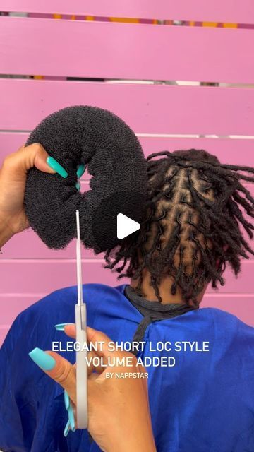 Annette Roche on Instagram: "Your Locs are never too short for a style ✨ book your appointment www.NappStar.com #locs #locstylesforwomen" Style For Short Dreadlocks, Styling Short Dreadlocks For Women, Loc Hairstyles Short Hair, Short Styles For Locs, Short Loc Mohawk Styles, How To Style Short Locs Black Women, Short Loc Styles For Wedding, Short Starter Loc Styles For Women Updo, Stater Locs Women