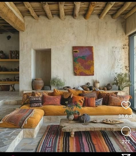 Scandi Boho Living Room, Mediterranean Living Room, Mediterranean Living, Dream House Interior, Boho Living, Boho Living Room, Living Room Ideas, Dream House Decor, Small Living Room