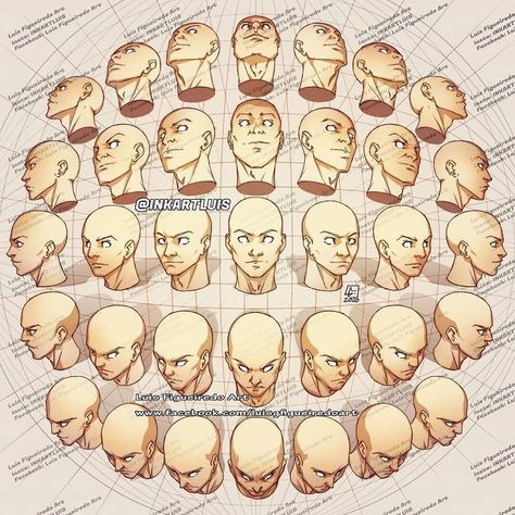 XP-Pen on Instagram: “HEADS - DIFFERENT ANGLES PERSPECTIVE!  For those of Xfans that have trouble with head rotations! With this, you can learn & practice using…” Head Turned To The Side Reference, Upwards View Reference, Two Faced People Drawing, Head Top View Reference, Head Turn Reference, 3/4 View, Drawing The Human Head, Anime Nose, Drawing Nose