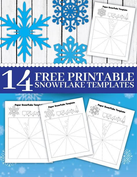 Snowflakes Pattern Printable, Paper Snowflake Patterns Printable, Paper Snow Flake Patterns, Make Your Own Snowflakes, Make A Snowflake, Paper Snowflakes Templates, Easy Paper Snowflakes For Kids, Snowflake Template Easy, Free Snowflake Template