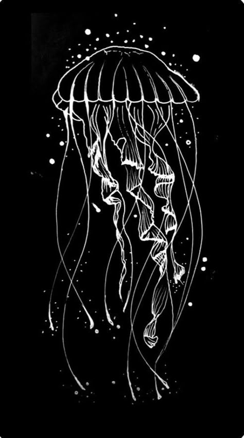 Jellyfish Drawing On Black Paper, Drawing Ideas In Black Paper, Black Paper Art Easy, White On Black Doodles, White Pen Black Paper Drawings, Artwork On Black Paper, Easy Drawings On Black Paper, Black And White Pen Art, Easy Ink Drawings