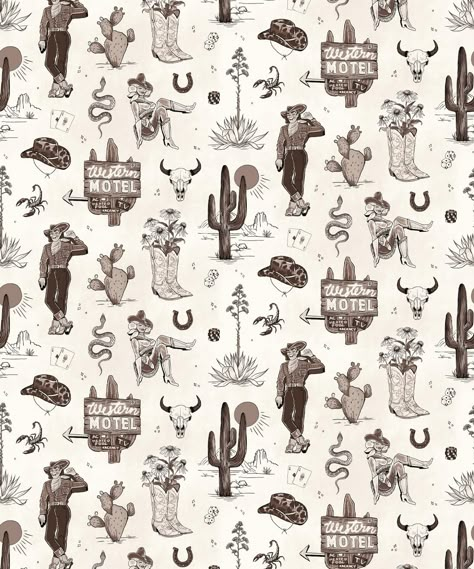 Trail Tales Wallpaper • Western Wallpaper  • Milton & King USA Cute Western Backgrounds, Wallpaper Western, Western Aesthetic Wallpaper, Western Wallpaper, Phone Wallpaper Boho, Yellow Animals, Western Wallpaper Iphone, Fall Background, Western Aesthetic