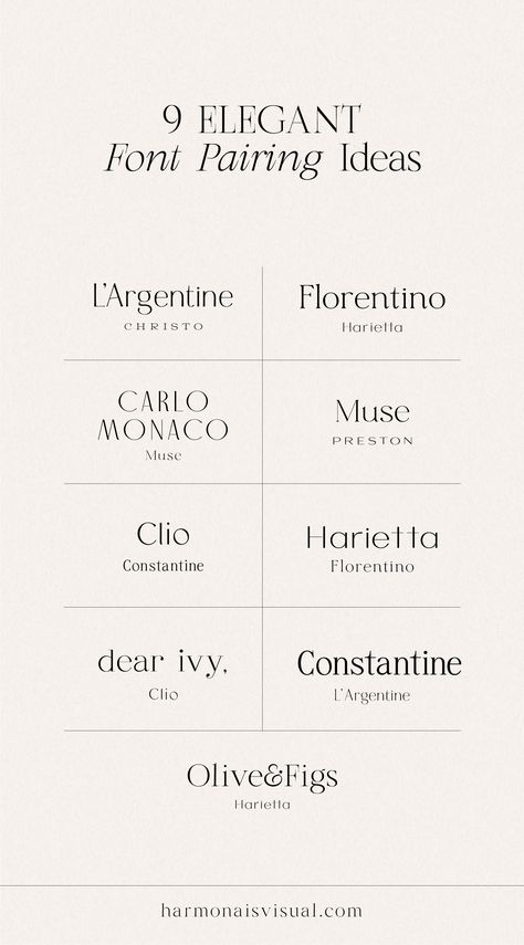 Minimalist Font Combinations, Business Fonts Logos, Canva Font Pairings For Logo, Minimal Logo Design Inspiration Branding, Fonts For Logos Branding, Minimalist Font Pairings, Font Layout Design, Modern Fonts Minimalist, Typography Pairings