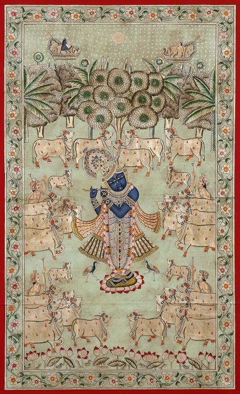 Devotional Paintings, Paintings On Fabric, 28 October, Indian Art Gallery, Pichwai Paintings, Temple Art, Indian Painting, Vedic Art, Tanjore Painting