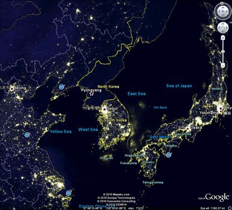 Night time from above- south east asia Korea Map, Glorify God, Geography Map, Korean Peninsula, Michael Brown, Blue Planet, Future Jobs, Amazing Photo, Night View