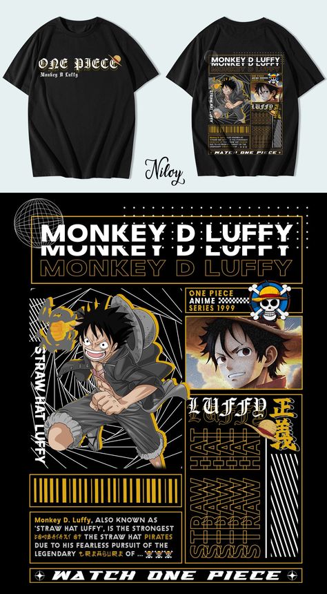 Custom Anime And Manga Inspired Streetwear Designs :: Behance One Piece Tshirt Design, Anime Tshirt Design Ideas, Wegz Wallpaper, Mascara Oni, Streetwear Designs, T-shirt Design Illustration, Love Is Comic, Anime Streetwear, Print Design Art