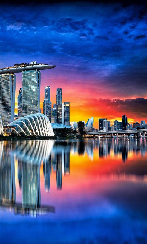 singapore Singapore City Wallpaper, Singapore Painting, Dark Mural, Singapore Landscape, Singapore Sights, City Skyline Night, Skyline Night, Singapore City, Love In Life