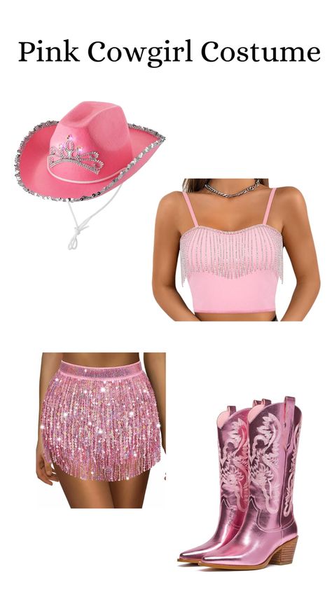 Pink Cowgirl Costume, Cowgirl Bachelorette Party Outfits, Cowgirl Outfits Party, Cowgirl Outfits Halloween, Cowgirl Bachelorette Parties, Cute Cowgirl Outfits, Cowgirl Bachelorette, Bachelorette Party Outfit, Cowgirl Costume