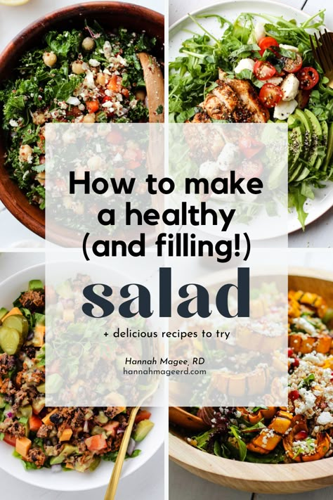 Healthy Filling Salads Lunch Ideas, How To Make A Healthy Salad, Filling Healthy Salads, Filling Lunch Salads, How To Make A Salad More Filling, Yummy Filling Salads, Filling Salad Ideas, Healthy And Filling Salads, Healthy Salad Add Ins